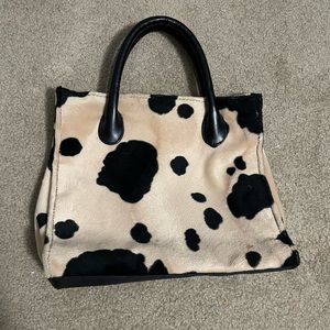 trendy cow print purse